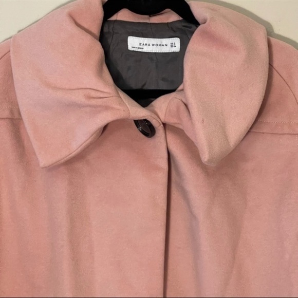 Zara Woman pink swing coat one button wool blend size small - Picture 9 of 13